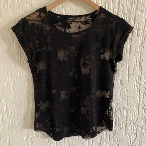 Apt 9 Black Sheer Short Sleeve Shirt Size XS